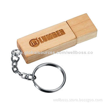 Promotional Wooden USB Drive, Supports User's Password Protection, OEM Services are Provided